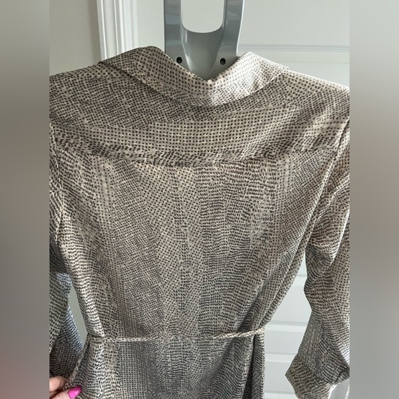 Halston Heritage Textured Long Sleeve Dress in Beige - Picture 6 of 6